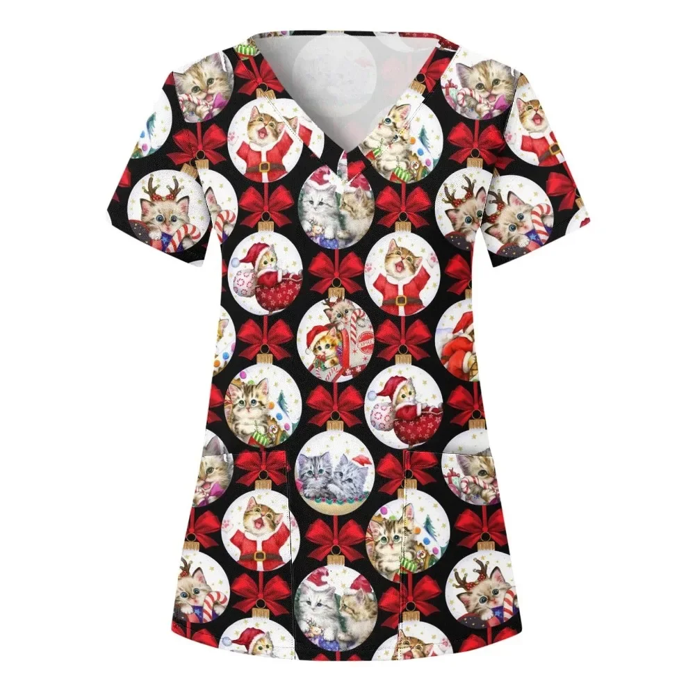 

Рождественский фармацевт, стоматолог, ветеринарная медсестра, топы, тонкие рождественские скрабы с принтом, одежда для красоты, спа-лаборатории, скрабы, блузка