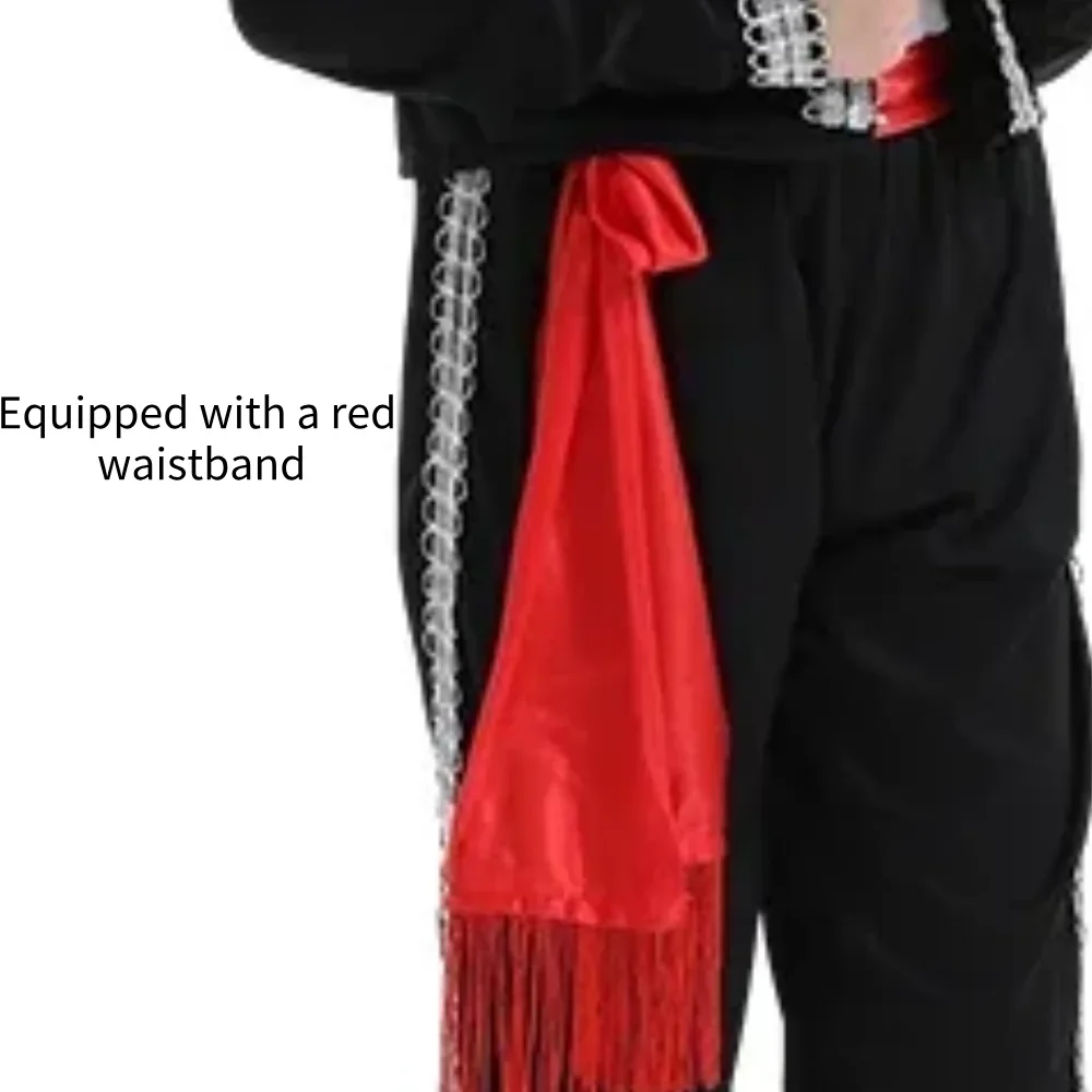 Traditional Mariachi Costume for Boys Mexican Dance Cosplay Costumes without Hats for Carnival Theme Party