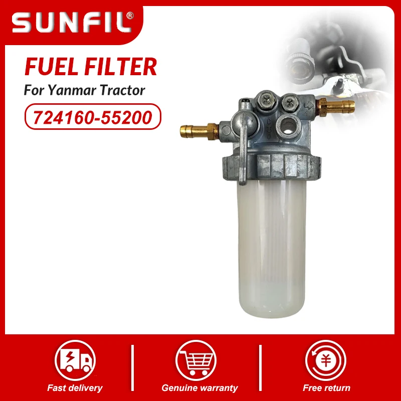 

724160-55200 Топливный фильтр для трактора Yanmar 220 250 276 330 336 1802 1820 2001 2002 2020 2202 2220 2301 2402 2420 2610 2620 282