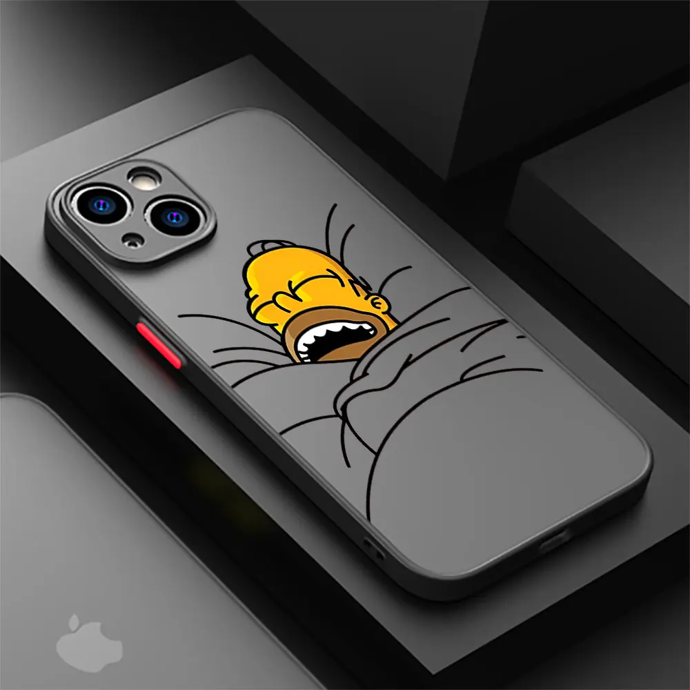 Disney J.Simpson Family Bart phone cases For Apple iPhone 11 SE 8 14 12 Pro 15 7 Plus 13 Mini XS Max XR Luxury Matte Back Cover