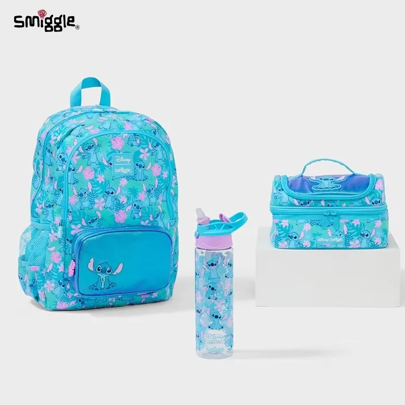 New Hot Stitch Australian Smiggle Children Learning Stationery Backpack Lunch Bag Pencil Box Water Cup Anime Backpack Kids Gifts