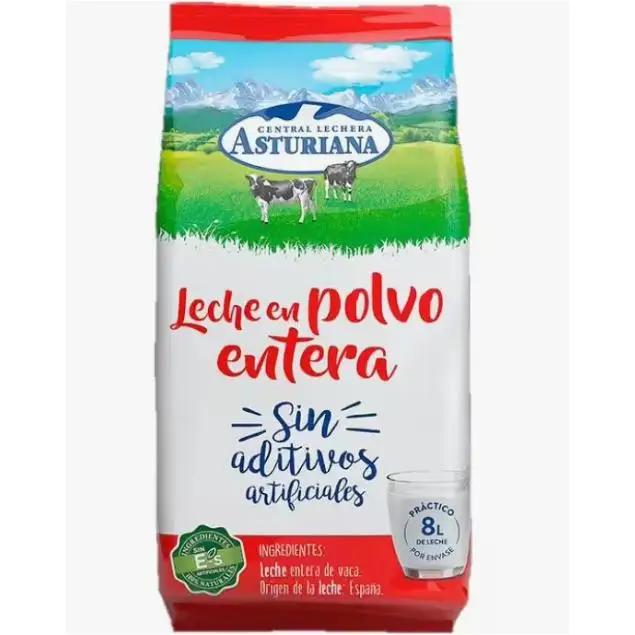 ASTURIANA Leche en polvo entera estuche 1kg  Central Lechera Asturiana-PACK de 2 bolsa TOTAL 2 KG