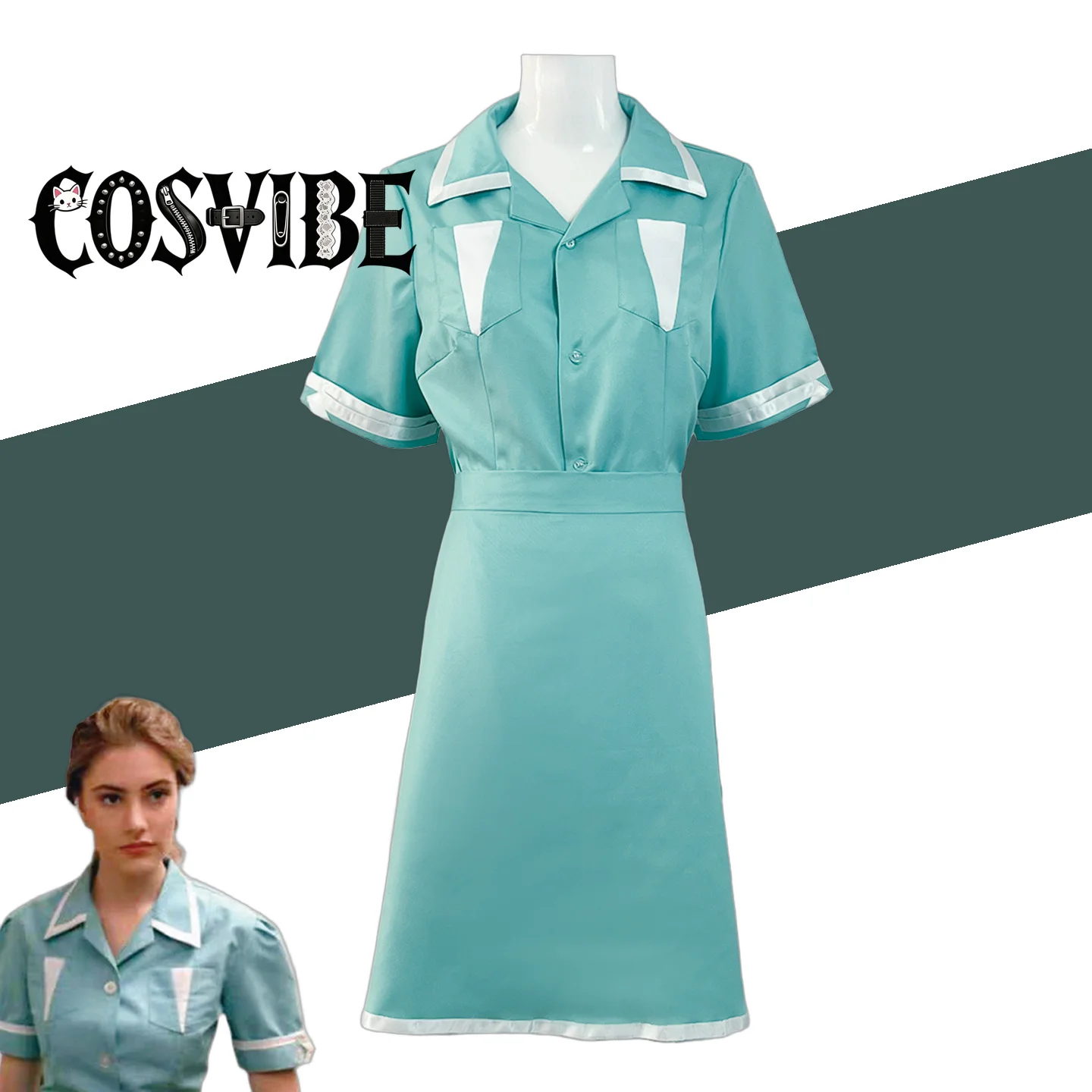 

Twin Peaks Waitress Cosplay - Role-Play Dress Halloween TV Show Outfit Costume