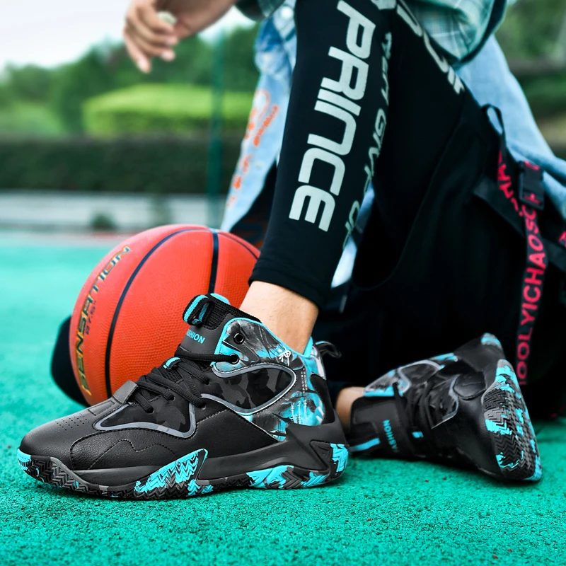 Basketball Shoes Men Field Training Non-slip High-top Luxyry Design Mesh Breathable Sneakers Pro Original Kids Basketball Boots