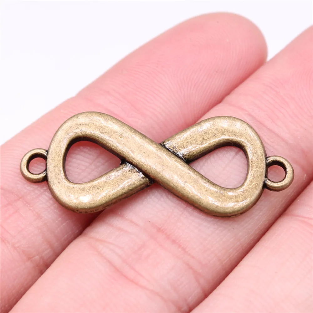 10pcs Infinity Connector Charms For Bracelet Making Vintage Antique Bronze Color image 3
