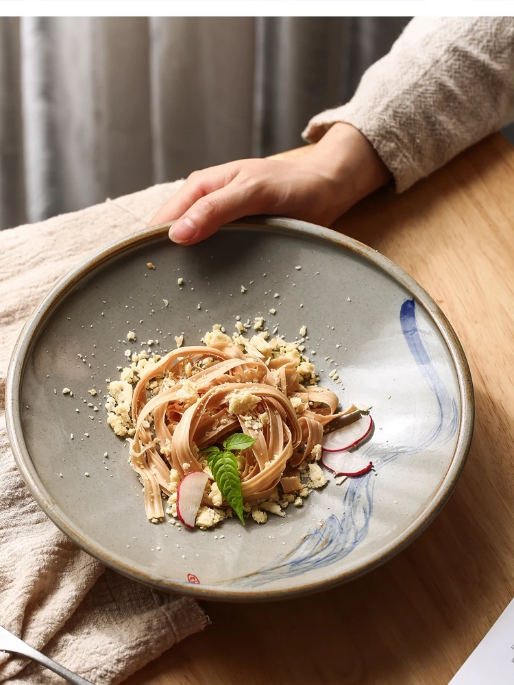 

handmade tableware dinner household large round ceramic dessert 10 inch