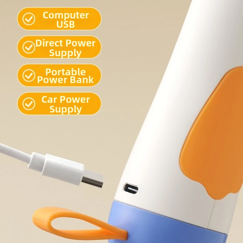 Cartoon USB Wireless Electric Whisk Rechargeable Stainless Steel Egg Beater Fast Frothing Quiet Operation Kitchen Stirring Tools