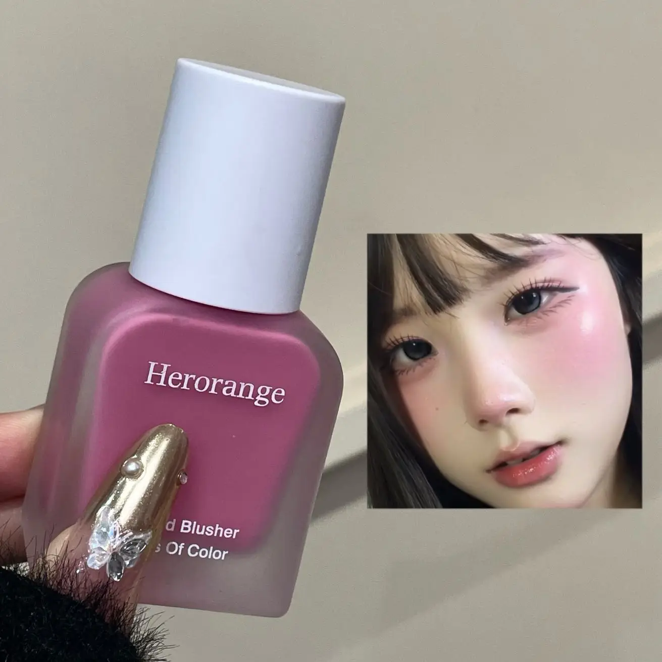 Herorange Hydrating Liquid Blush Lightweight Smooth Blend Non Cakey Natural Glow Long Lasting All Skin Types view 3