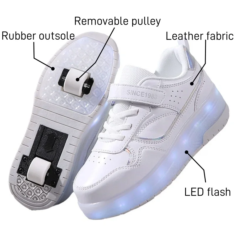 2025 أحذية تزلج دوارة جديدة للأولاد والبنات أحذية رياضية غير رسمية للجري للكبار والأطفال أحذية رياضية خارجية غير رسمية ذات الاستخدام المزدوج أحذية تزلج دوارة #2