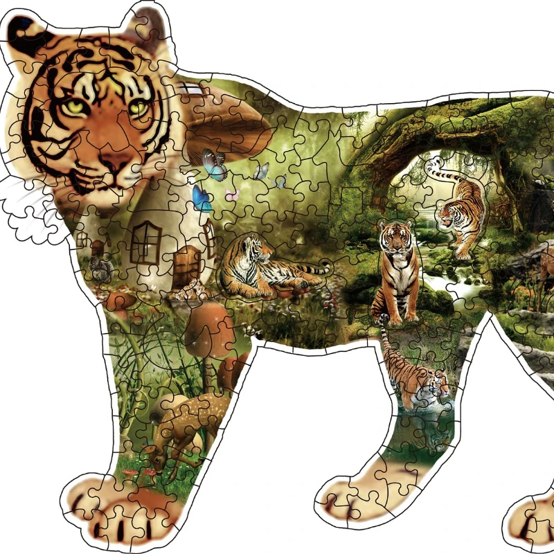 

Multisize Paper Jigsaw Puzzle Animals Series Puzzles Tiger High Quality Educational Entertainment Adult Christmas Gift Kids Toy