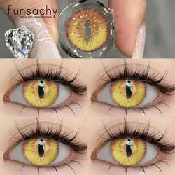 FUNSACHY Halloween Color Contact Lenses Dragon Cosplay Blackout Lenses Blind Black Lenses White Cat Eye Contacts Red Lens Yearly