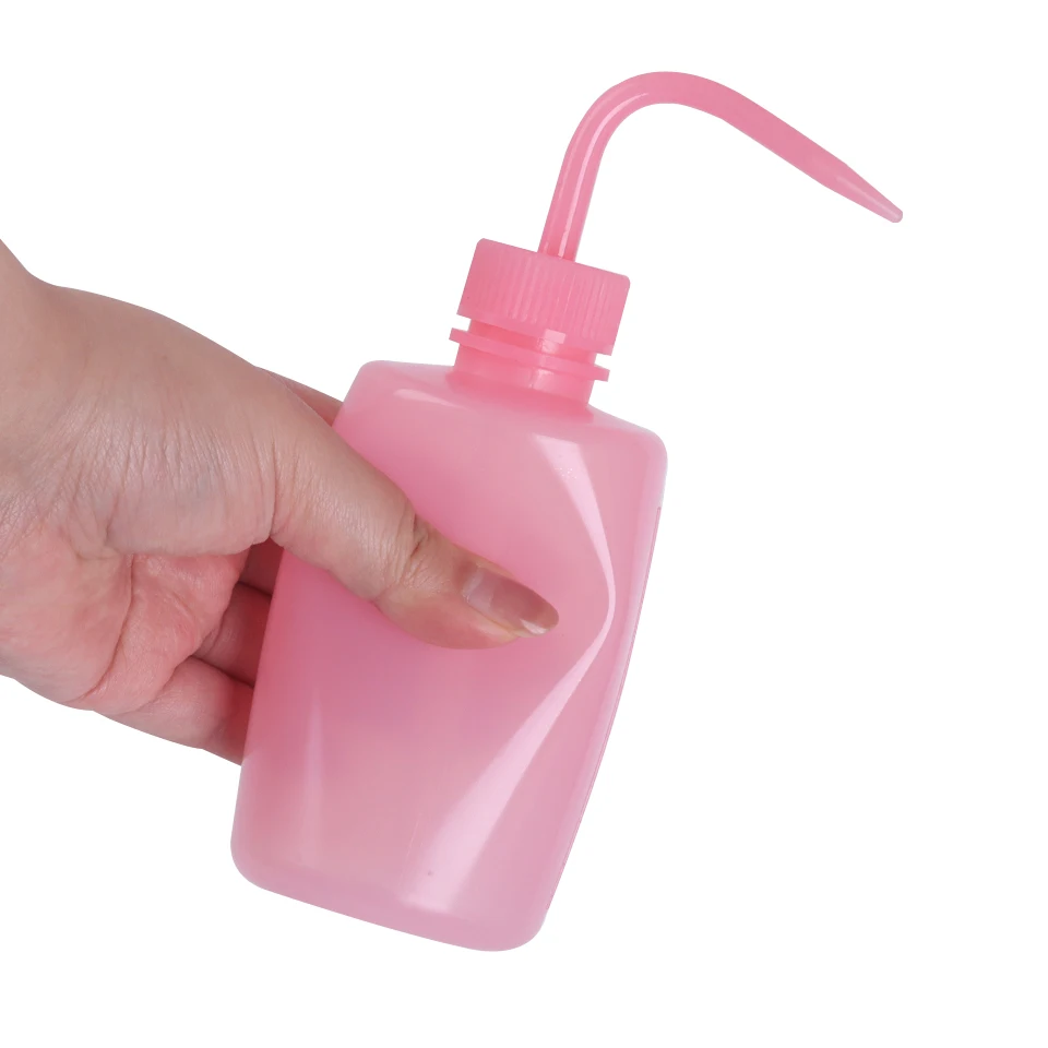 Garrafa de lavagem de cílios, 150/250/500ml, removedor de cosméticos, cotovelo, boca estreita, tubo longo, limpo, sobrancelha, cuidados com a pele, ferramentas de maquiagem