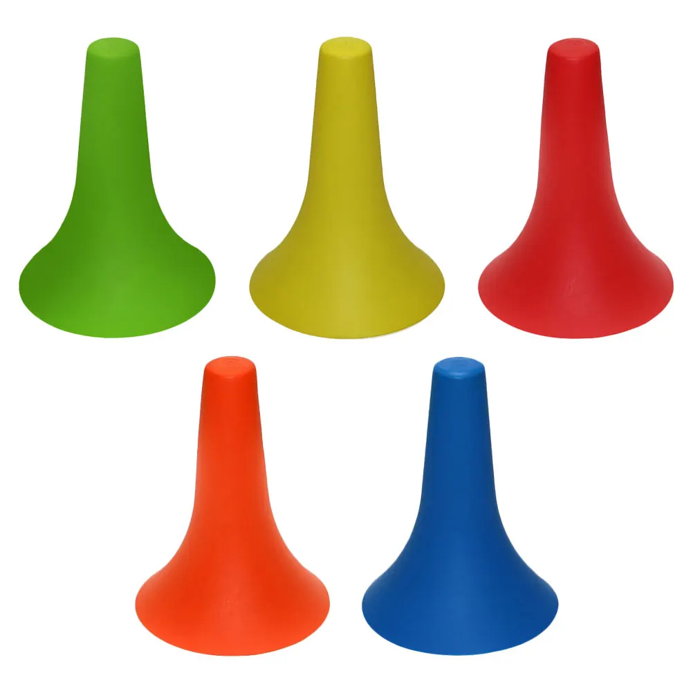 

5pcs Football Training Marker Obstacles Plastic Horn Shaped Roadblocks Sports Training Tools For Soccer Basketball Pe Material