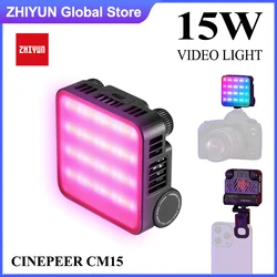 ZHIYUN CINEPEER CM15 15W RGB LED Video Light 2500K-10000K Handheld Fill Light Photography Lights for Laptops Camera Smartphone