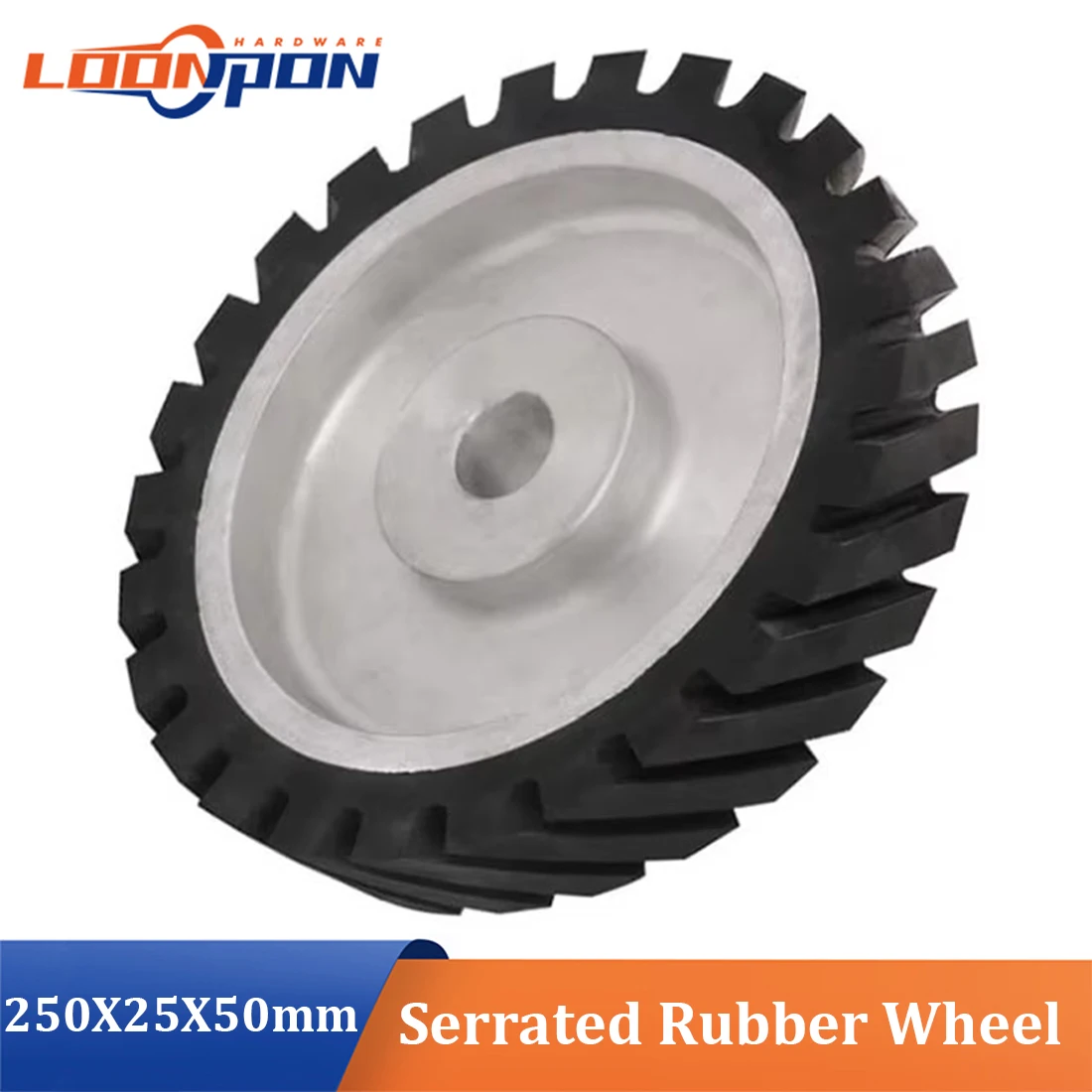 

250X25X50mm Serrated Belt Grinder Contact wheel Rubber Wheel for Abrasive Sanding Belt Hardness