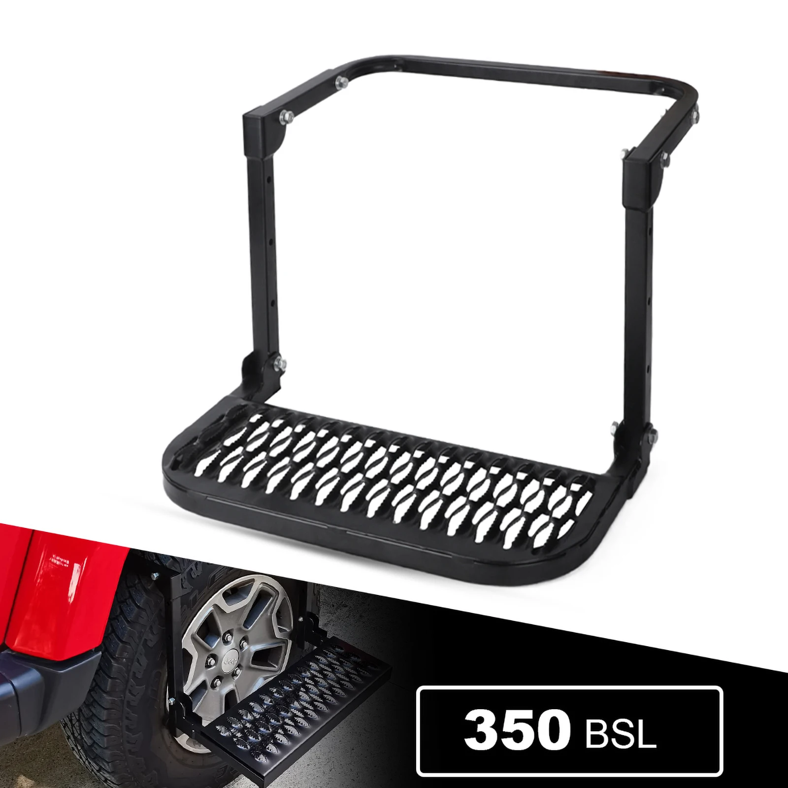 

Black Adjustable Wheel Tire Steps For Camper Truck SUV RV MPV Car Protable Folding Stairs Tyre Mount Steps Ladder Heavy Duty