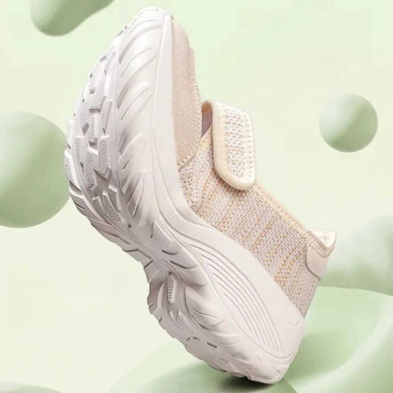 Breathable Mesh Women Walking Shoes Fashion Low-cut Platform Footwear Comfort Non Slip Ladies Casual Mother Footwear