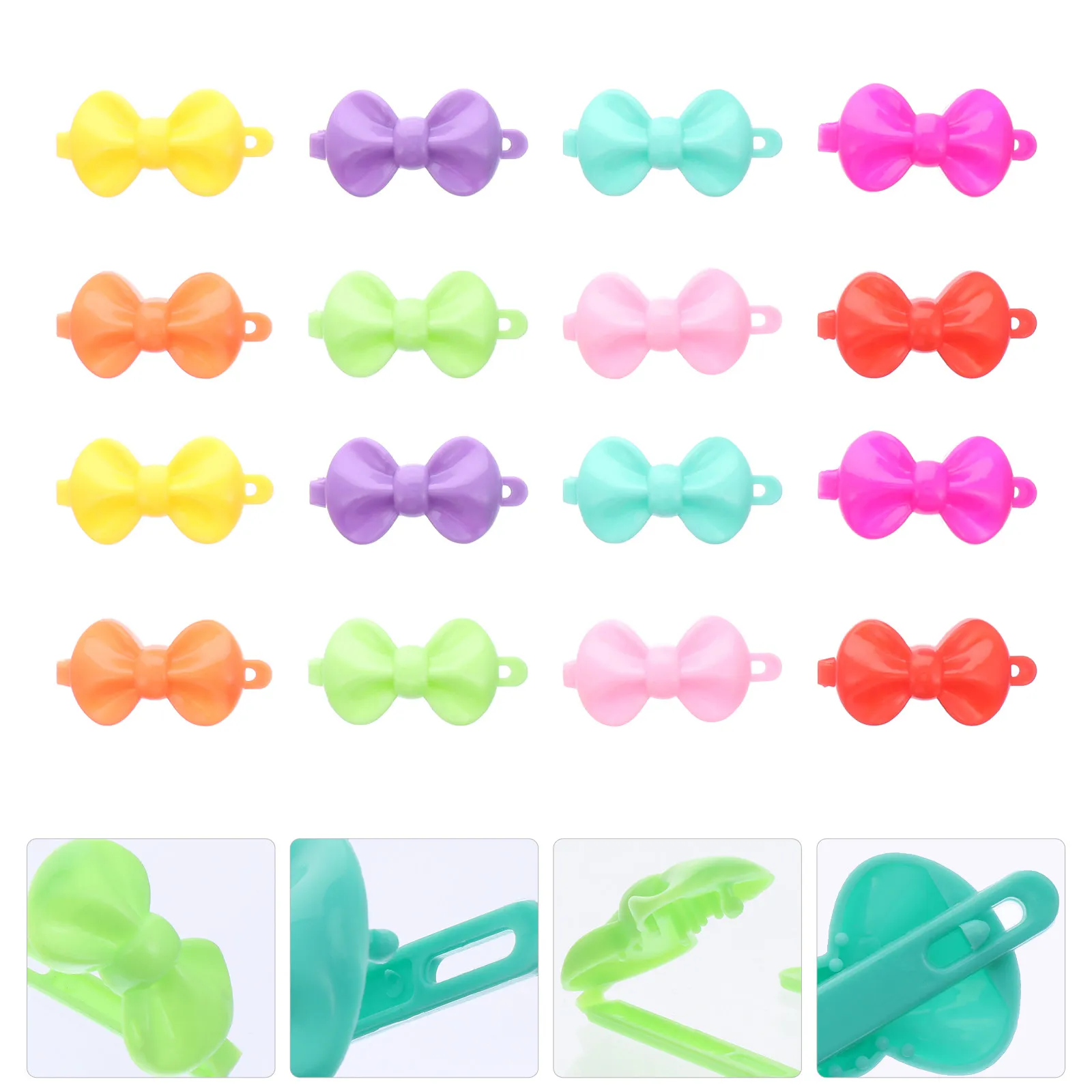 100Pcs Bowknot Hair Clip Lovely Girls Hairpin Bright Color Delicate Baby Hair Accessories Gift Hairpin Headdress Clip