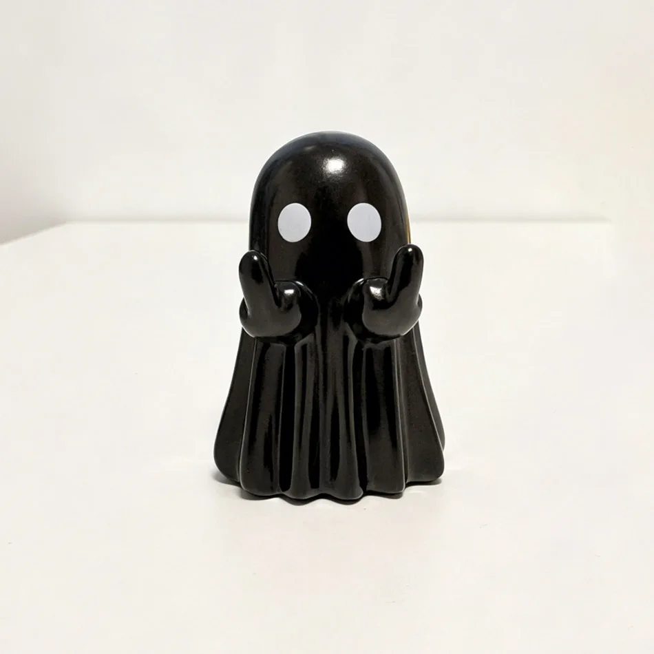 PVC Black & White Ghost Figurine, Halloween Decor Ornament, Cute Mini Ghost, Spooky Holiday Gift Toy 8cm view 4