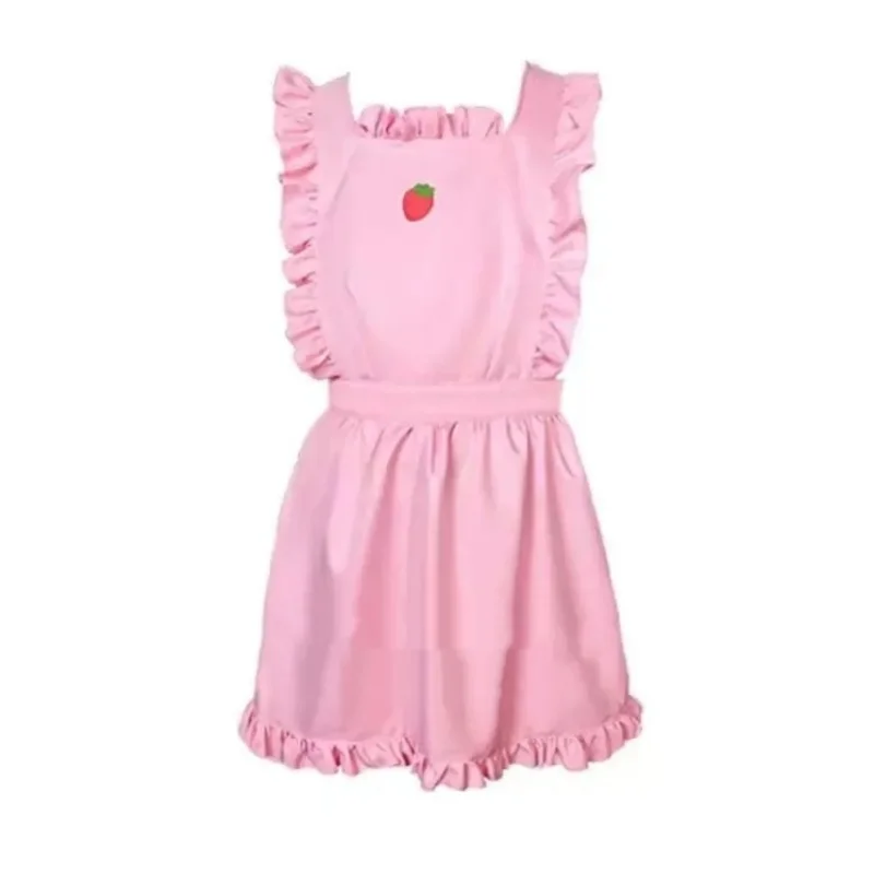 

Sexy Apron Cosplay Costume Anime strawberry apron Pattern Men's Upper Apparel Cosplay Props Sissy Party Clothing Accessories