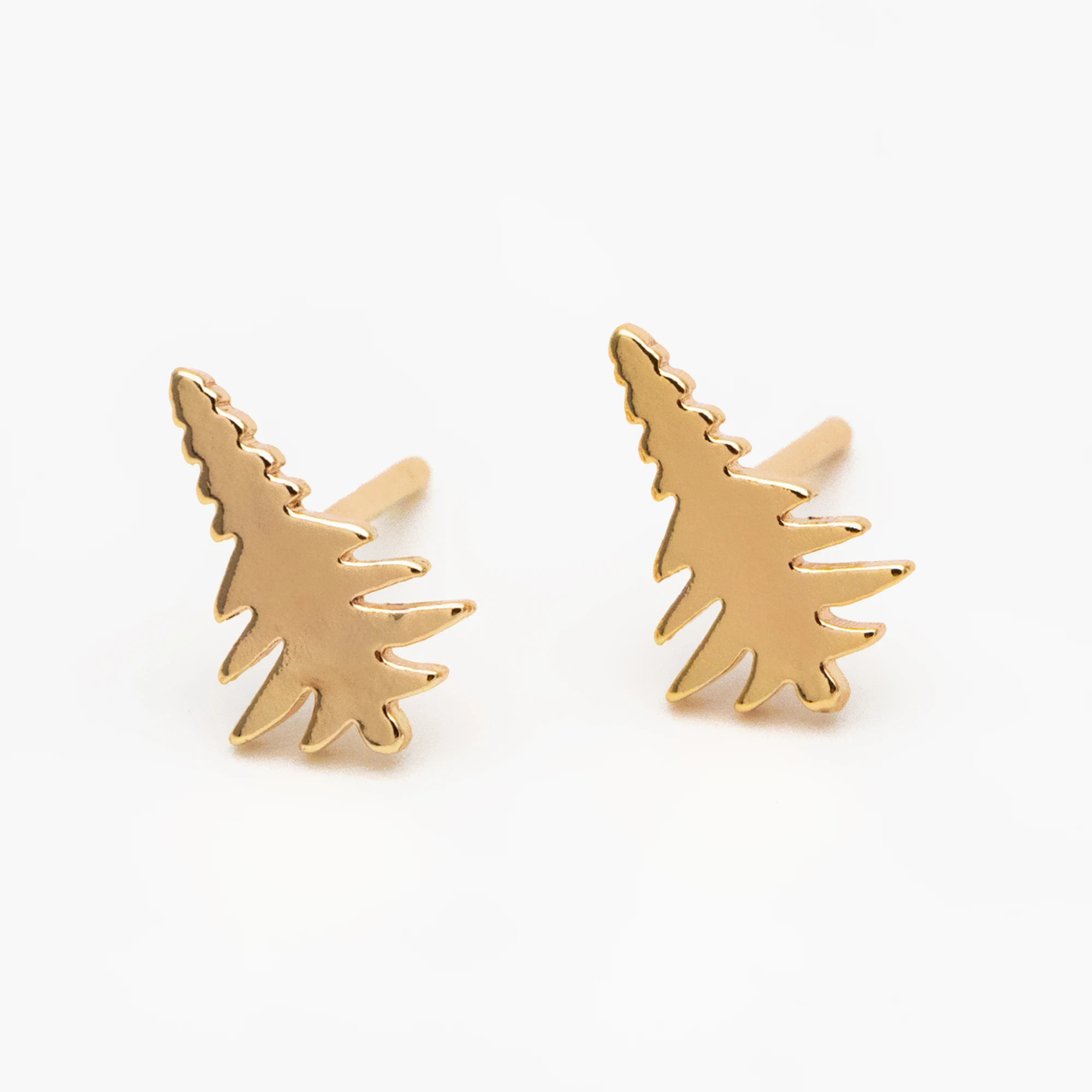 

10pcs Gold Tree Earrings, 18K Gold Plated Brass, MInimalist Christmas Stud Earrings (#GB-4231)