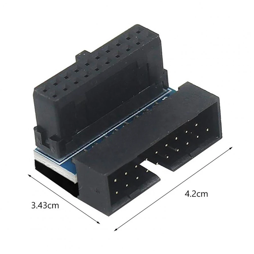 USB 3.0 20pin ชายกับหญิงส่วนต่อขยายอะแดปเตอร์มุม90องศาสำหรับเมนบอร์ดเมนบอร์ดปลั๊กคอนเนคเตอร์