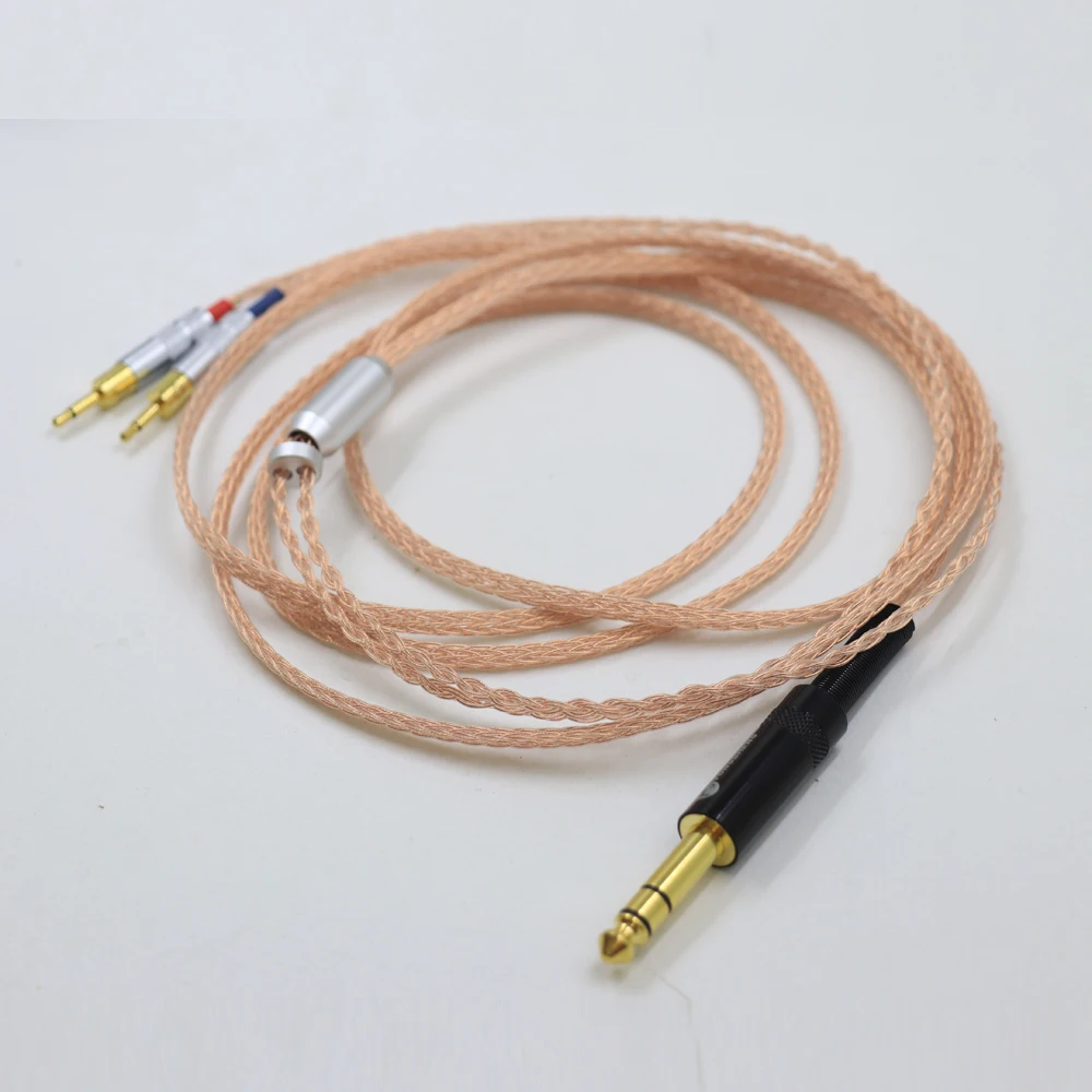 6.35mm 3.5mm 2.5mm 4.4mm XLR 16 Cores UPOCC Single Crystal Pure Copper Headphone Cable For Sennheiser HD700 hd 700 Earphone Cord