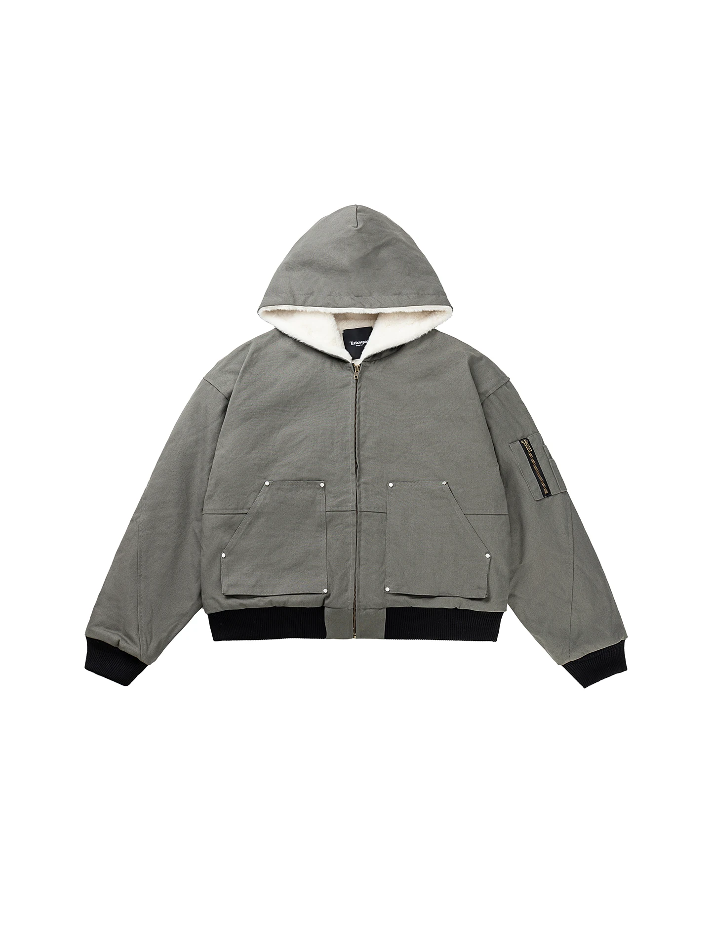 

Warm Waed Hooded Workwear Cotton Jaet Men's Winter Fce Lined Coat American Retro Mountain Eagle Cleanfit Sle