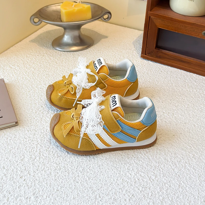 2025  Children's Shoes Lace Lace Lace Children's Four Seasons Universal Casual Shoes Korean Style Fashion Versatile Comfortable