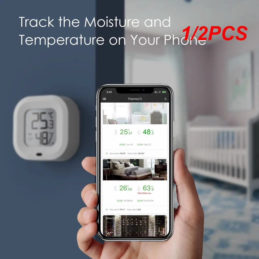 

1/2PCS Mini LCD Digital Thermometer Hygrometer Indoor Electronic Temperature Hygrometer Sensor Meter Household