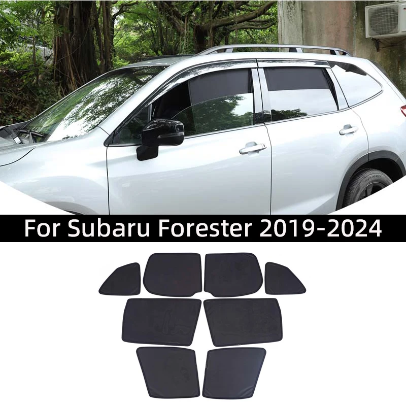 For Subaru Forester 2019-2024 car sunshade, window visor, insect net, anti-UV sunshade, auto accessories, memory wire type