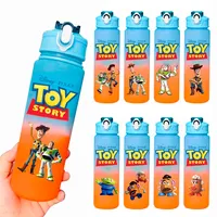 A 750ML Toy Story Portable Plastic Water Bottle Cartoon Large Capacity Gradient Water Cup Student Outdoor Leak Proof Water Cup