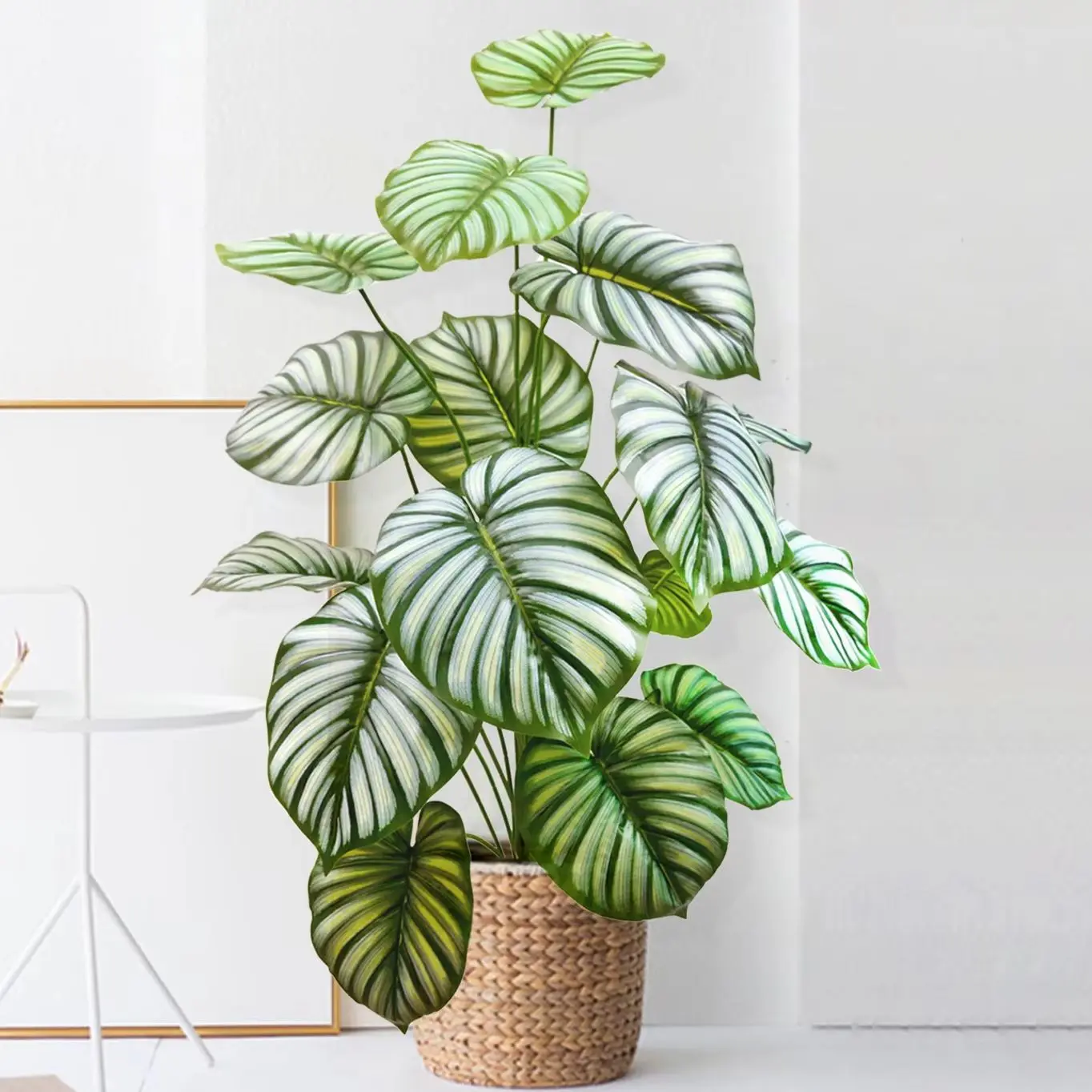 인공 Monstera deliciosa Pothos Alocasia 잎 가짜 식물 장식, 축제 홈 오피스 장식, 100 cm, 39.4 인치