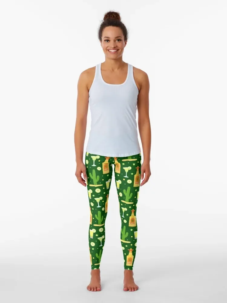 CACTUS TEQUILA PATTERN / CINCO DE MAYO MEXICAN FESTIVAL / CARNIVAL Leggings sport set Women's sportswear Womens Leggings