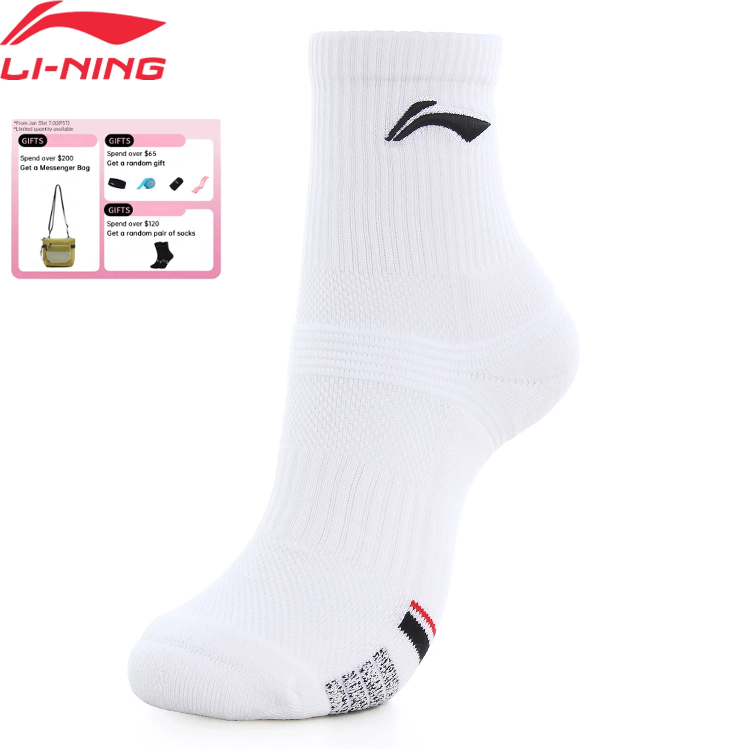 

Мужские спортивные носки Li-Ning для бадминтона, 25-28 см, унисекс, с логотипом LiNing, удобные дышащие носки AWSU071