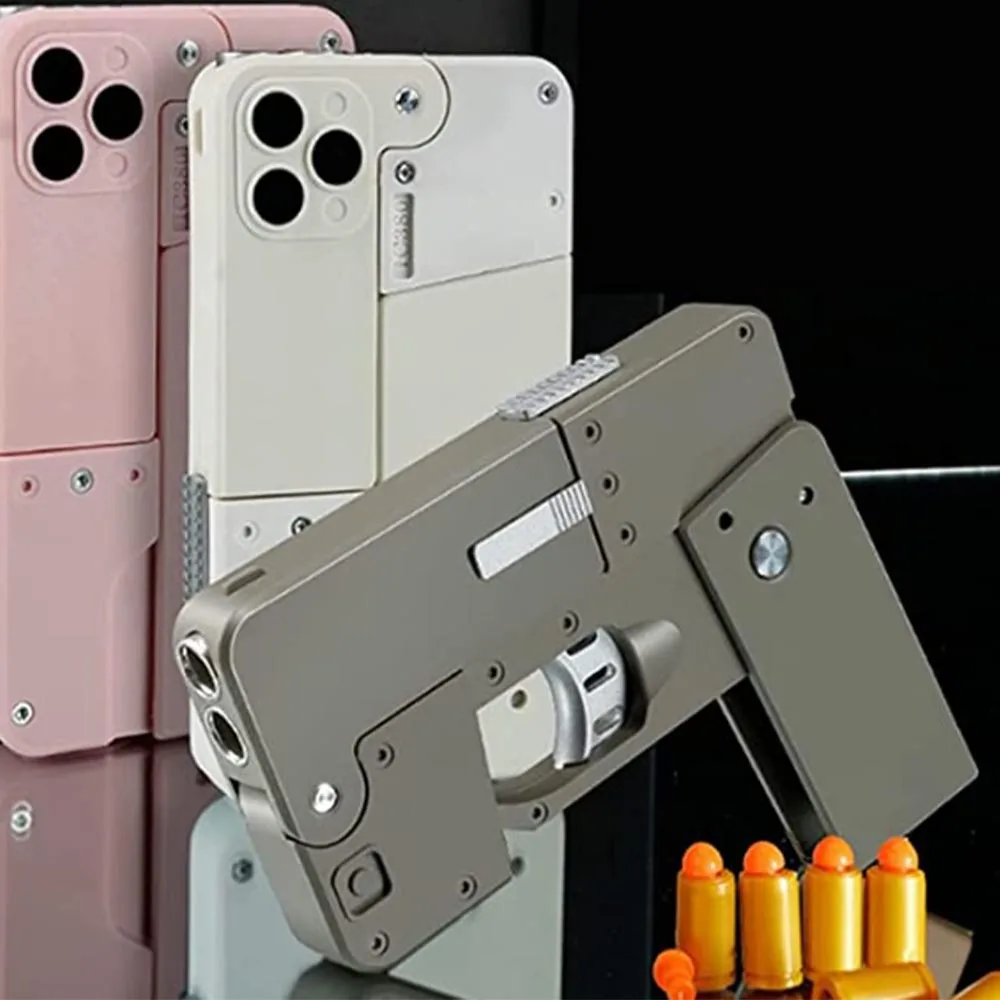 iPhone Folding Gun Soft Bullets Toy Gun Shell Ejecting Folding Mobile Phone Shopify Dropshipping