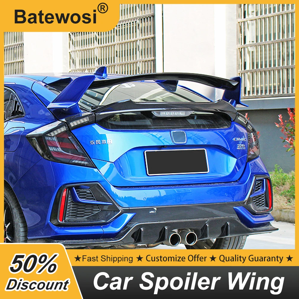 

For Honda Civic 10th Gen Hatchback FK7 2018 19 20 21 TypeR Style Rear Trunk Lid Car Spoiler ABS Wing Painted Color Accessories