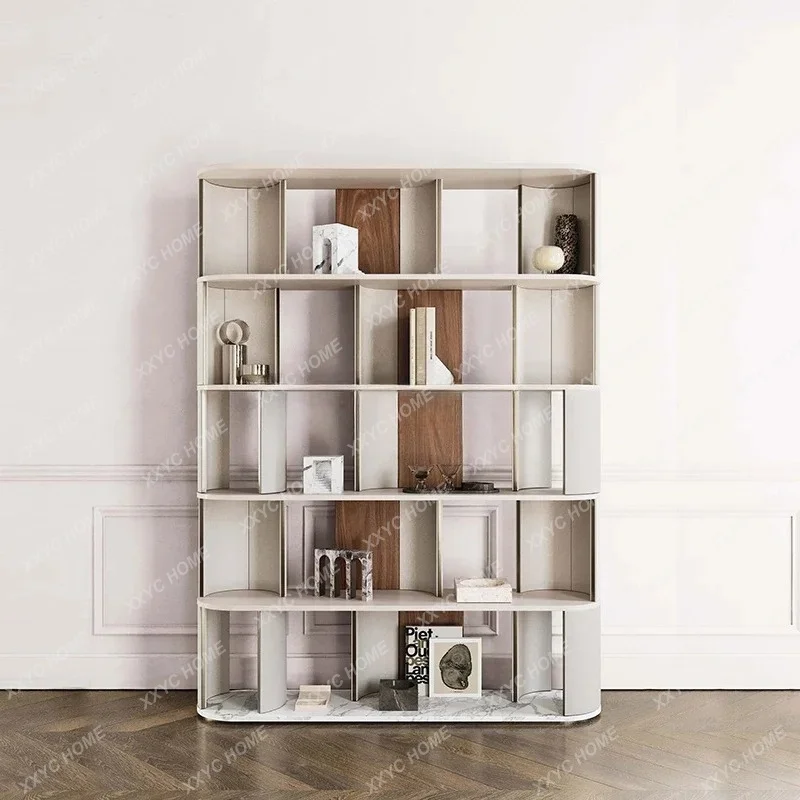 Hot sales Minimalist high-end multi-layer storage bookshelf, large flat display cabinet, whole house custom cabinet