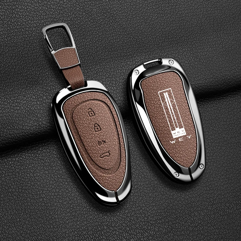 For WEY Metal key cover 23 Coffee 01 VV7 VV6 LatteDHT-PHEV WEY 07 80 Car Key Decorative Modification All-inclusive Protective Ca