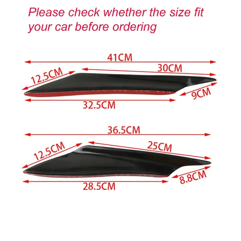 4pcs Car Front Bumper Lip Body Spoiler Canards For Volvo S40 S60 S90 V40 V60 V90 XC40 XC60 XC90 C30 C70 240 850