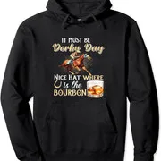 Polarshe è must essere Derby Day Bourbon Horse Racing Gift Felpa con cappuccio unisex