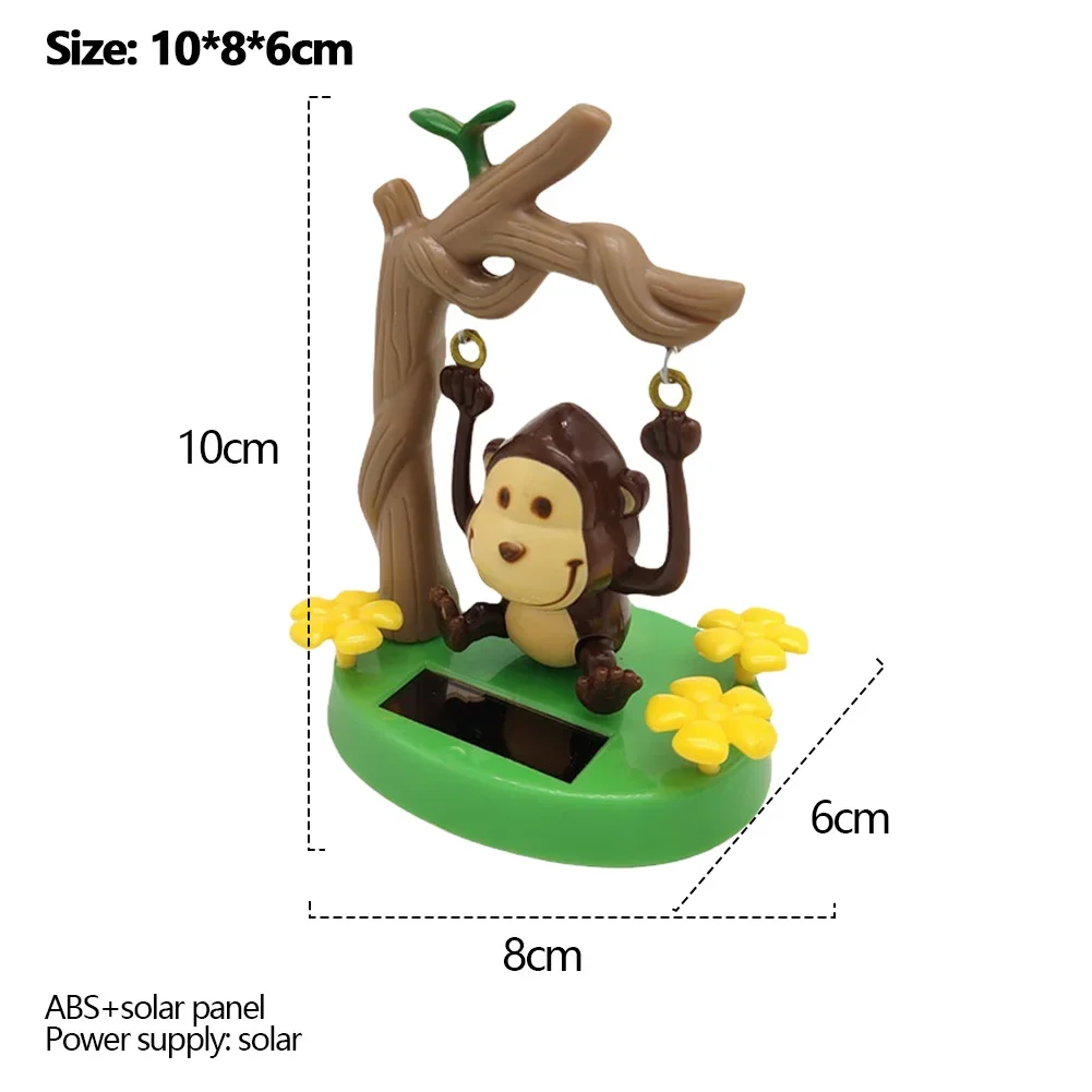 Solar Dancing Monkey Spielzeug Solarbetriebene Swing Monkey Niedliches Auto-Armaturenbrett Wackelkopf für Auto-Innendekoration