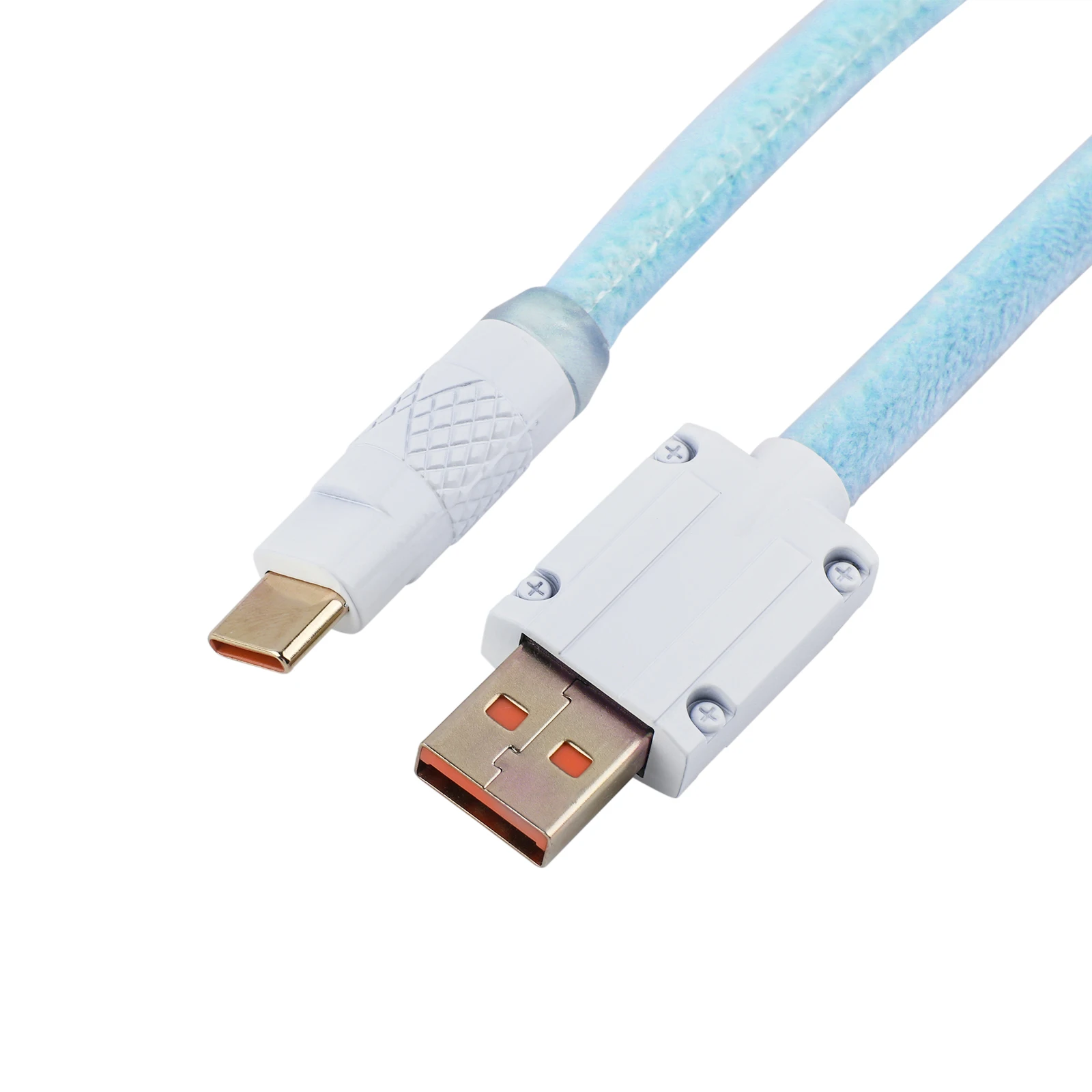 Epomaker FurMix Cable Custom Coiled USB-C to USB-A Cable, 1.5m Double Sleeved Cable for Mechanical Keyboard