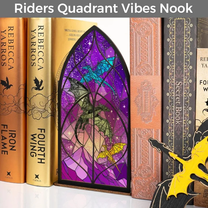 Inspired Book Nook - Fantasy Dragon Merch Bookshelf Decor for Book Lovers, Gifts for Bookish Collectors Library [Laa259]