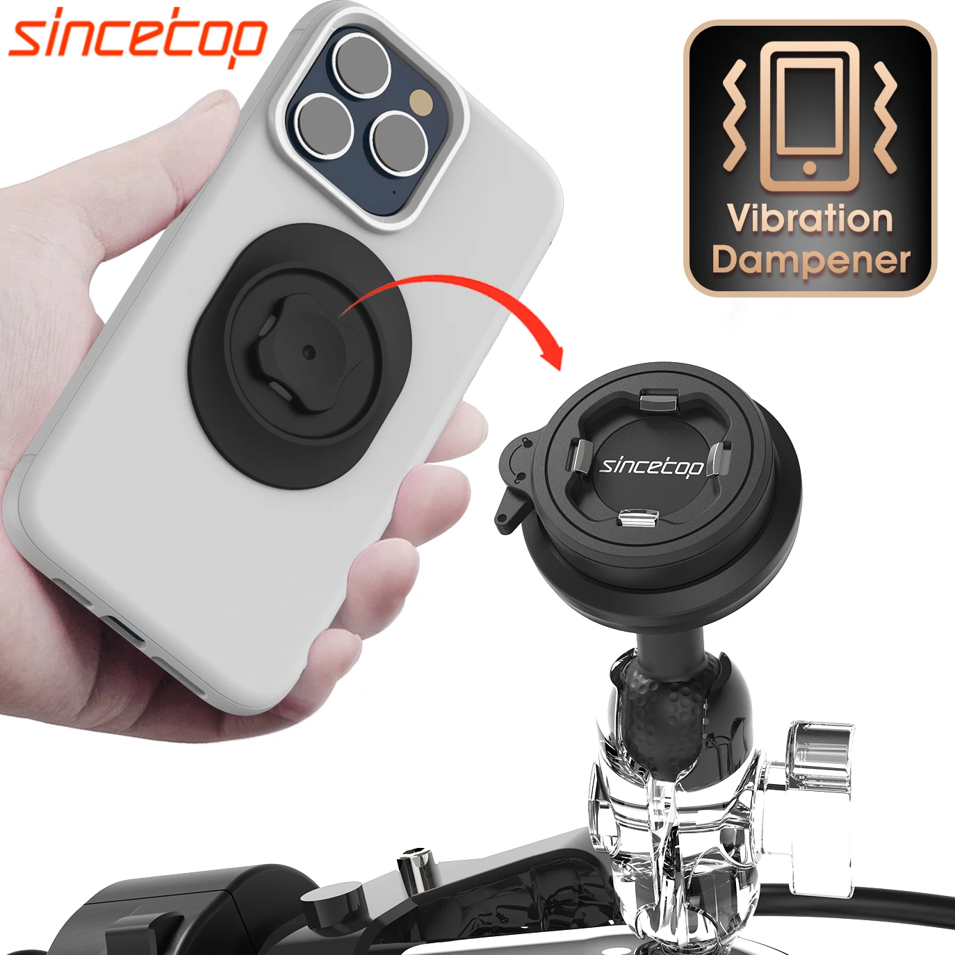 Phone Holder Motorcycles GPS Stand Socket Arm Mount with 1 Ball Vibration Dampener Bike Moto Navigation Smartphone for Xiaomi