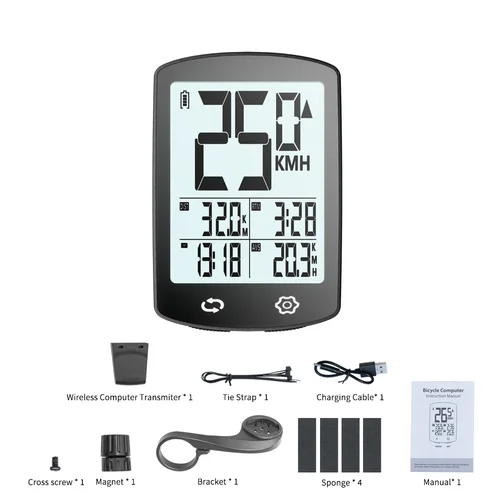 Ordenador de bicicleta con pantalla grande de 3 pulgadas, USB-C, recargable, inalámbrico, velocímetro, odómetro, accesorio para ciclismo