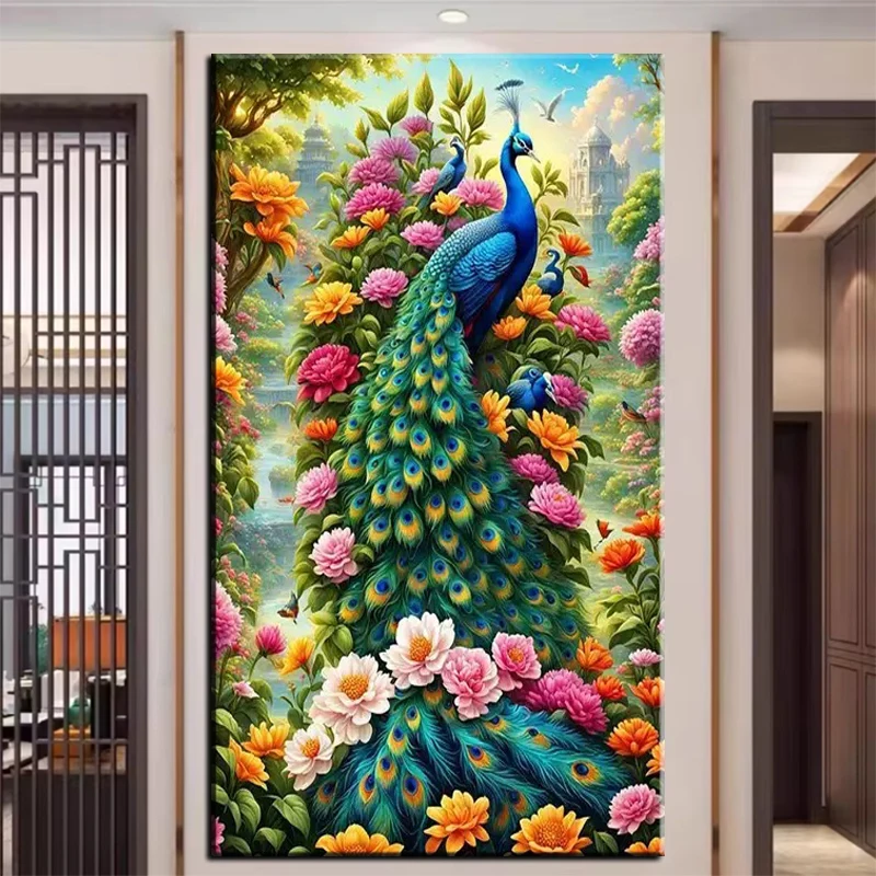

Большой DIY Удивительные красивые цветы павлина Алмазные художественные наборы Новый 2025 Полная алмазная живопись Мозаика Вышивка крестиком Домашний декор