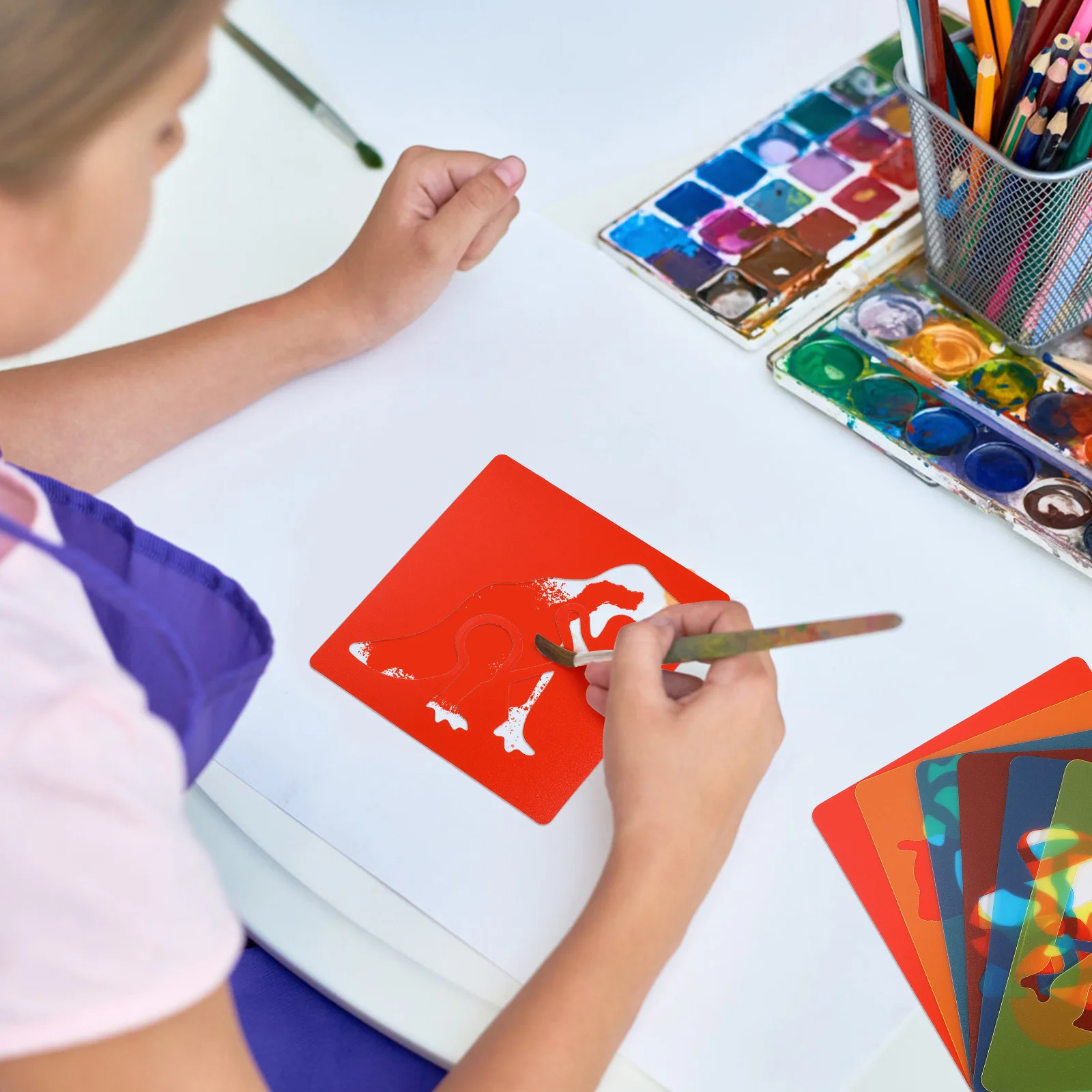 

1 set 1 Set Painting Animal Drawing Templates Dinosaur Reusable Large Stencils For Wall Crafts Art Projects Graffiti Decorative