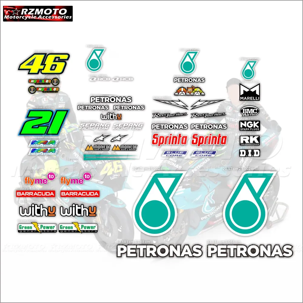 Calcomanías adhesivas de carenado para motocicleta, apliques decorativos para YAMAHA PETRONAS 2021, novedad