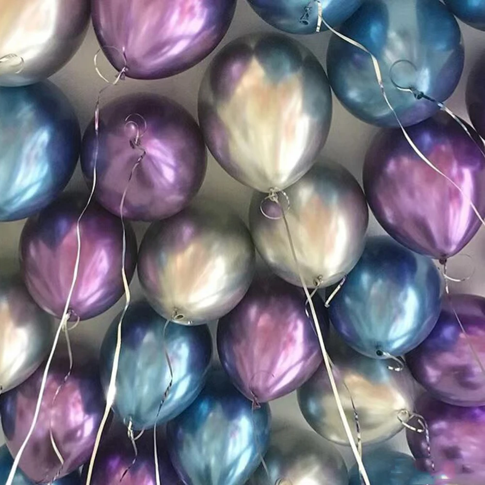 12 Zoll metallische Geburtstags ballons 10//50pc Chrom Metall Latex Luftballons für Geburtstag Hochzeit Baby party Dekor Helium Globos – Detail 11